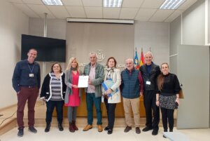 Marta Torrado con los responsables de la Plataforma del Voluntariado de la Comunidad Valenciana